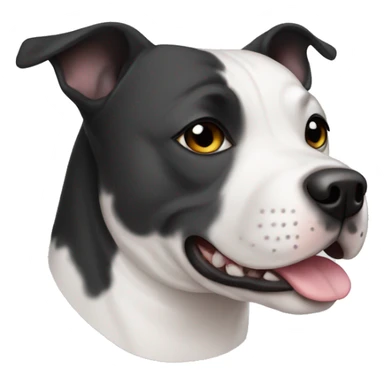 white-staffy - black ear  sticker