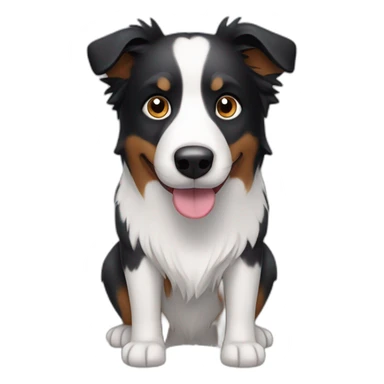 Dog, border collie, short hair, back and White, Big mole on snout sticker
