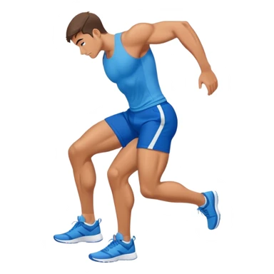 side-view of fit guy with blue shorts glute-bridges sticker