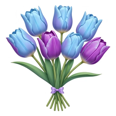 light blue and light purple tulip bouquet sticker