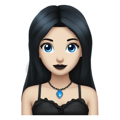 goth princess black hair blue eyes sticker