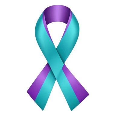 Purple and teal Suicide awareness ribbon sticker