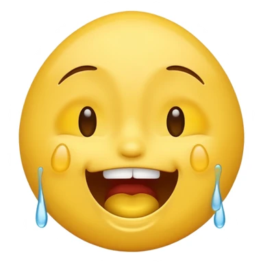 Emoji laughing really hard and crying tears sticker