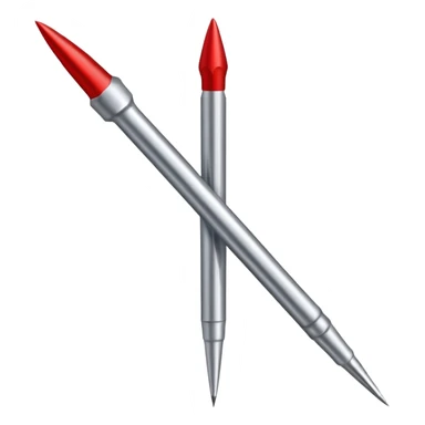needle with pointed tip and thread sticker
