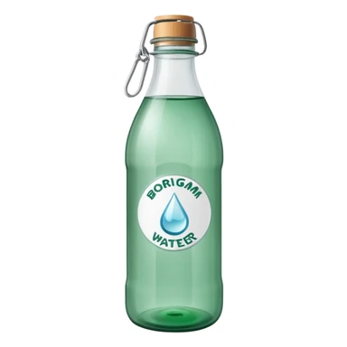 Borjomi water bottle emoji with label sticker