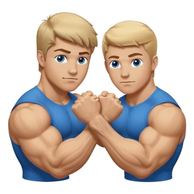 DIRTY BLONDE HAIR BLUE EYES BIG BICEPS FOR ARM WRESTLING YOUNG MAN sticker