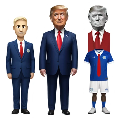 Leicester city football supporter with Donald trump  sticker