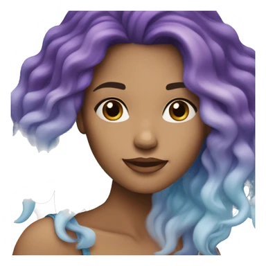 White Woman with long blue and purple ombre hair sticker