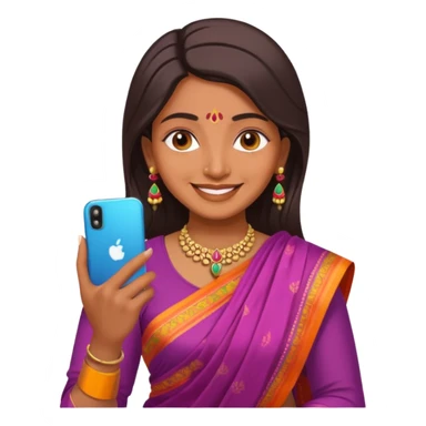 generate an indian aunty calling sticker