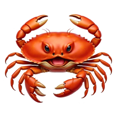 Cinematic Realistic Cute Yawning Crab Portrait Emoji, Head tilted slightly with a dramatic, wide-open yawn, showcasing a soft, textured red shell with a charming, naturally formed face and drooping features, rendered with realistic detail and warm, sandy light, high shine, relaxed yet expressive, styled with a dash of coastal charm, soft glowing outline, capturing the essence of a sleepy yet affectionate crab that appears ready to stretch out on the shore for a peaceful nap! sticker