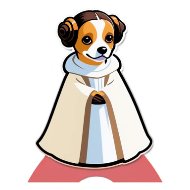 Princess Leia dog  sticker