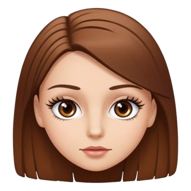 Chíca blanca pelo liso castaño con pestañas  sticker