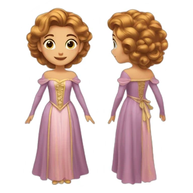 Raiponce robe princesse sticker