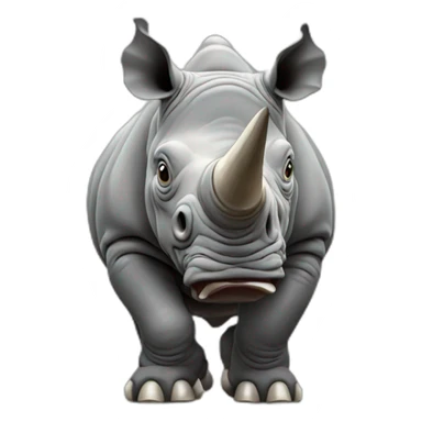 Frightened Rhino with five legs sticker