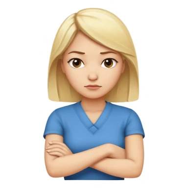 Blonde woman with arms crossed in disapproval sticker