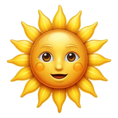 realistic shiny sun sticker