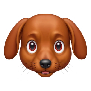 Create an angry dachshund with angry eyes and a little red face sticker
