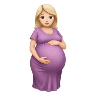 very heavily pregnant overdue woman with very large belly  sticker