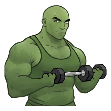 bald bodybuilder sticker