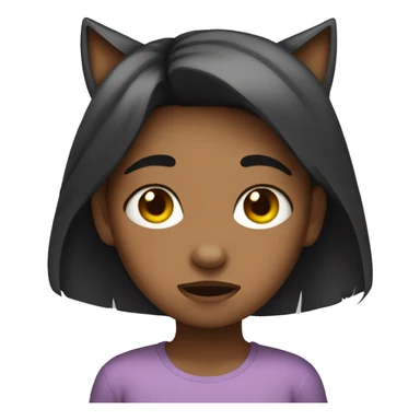 crying girl with cat ears sticker