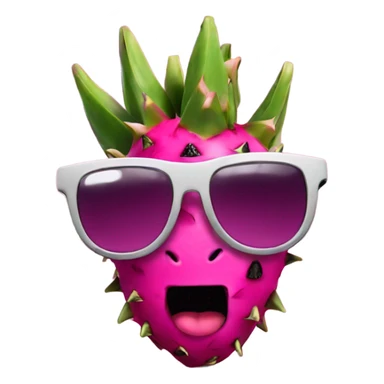 Dragonfruit with sunglasses  sticker