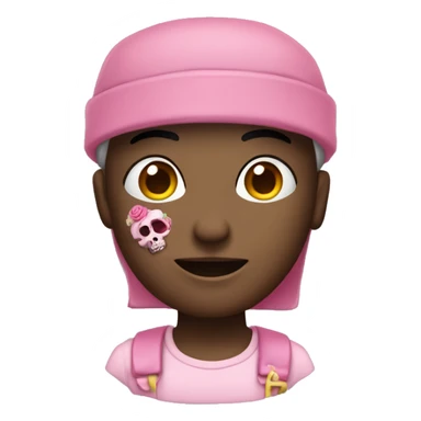Coração rosa com caveira  sticker