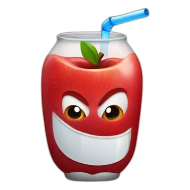 Red apple drinking a soda sticker