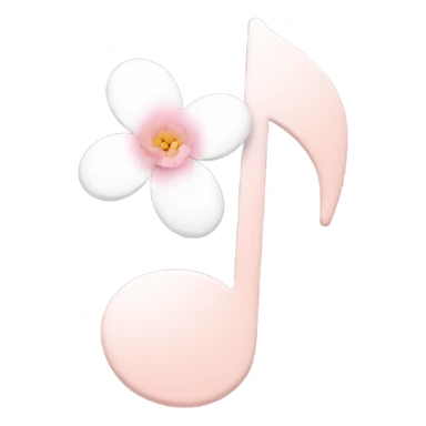 Pale pink music note with pale pink flower  sticker