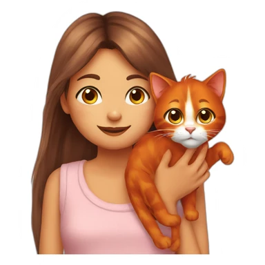 orang cat with girl sticker