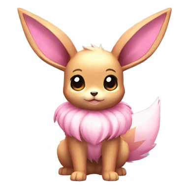 Kawaii Shiny Pink Eevee Full Body sticker