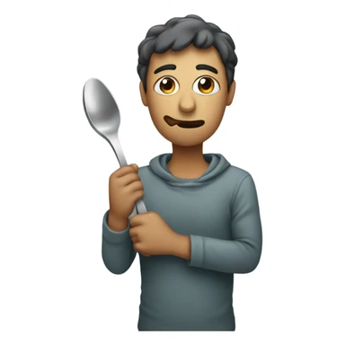 Tired Person with a spoon   sticker
