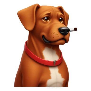 Red dog smoking cigar sticker