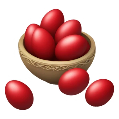 Christian Orthodox Easter red eggs in a bowl sticker
