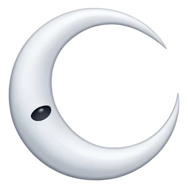 Thin moon just thin white  without face sticker