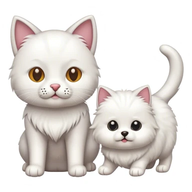 Cat with dog sticker
