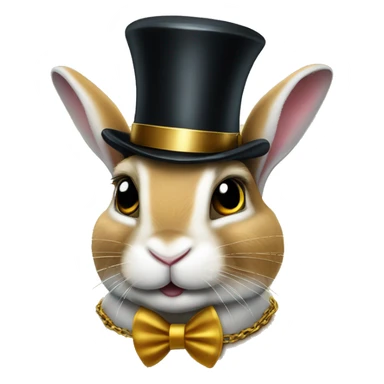 rabbit with a top hat and monocle with golden chain sticker