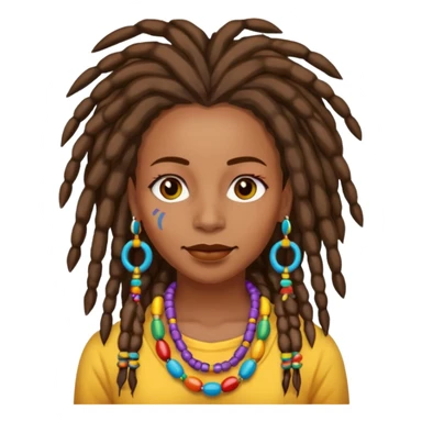 Woman with colorful beads in dreadlocks sticker