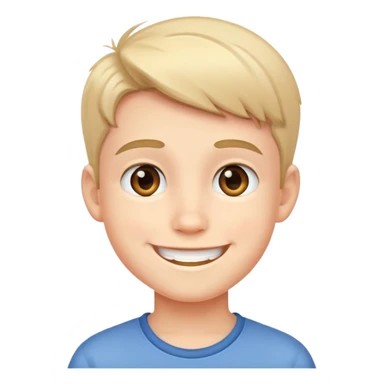 a cute boy with a smile sticker