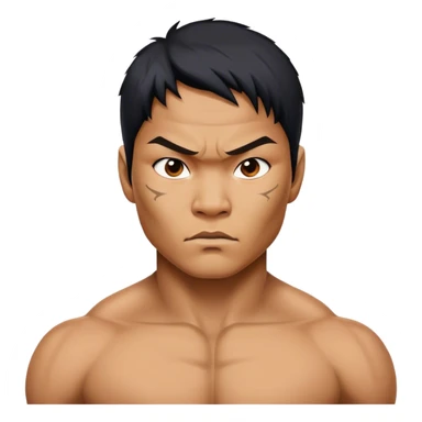 ​Cinematic Realistic Portrait of Tony Jaa, a close-up depiction capturing his intense, determined expression and finely detailed features, rendered with dramatic natural lighting that emphasizes his rugged athleticism and unmistakable martial arts presence, sticker