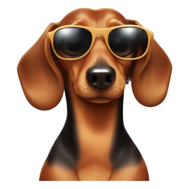 Daschund with sunglasses sticker