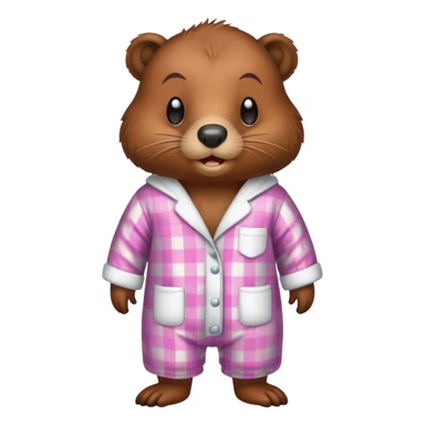 Beaver in pajamas sticker