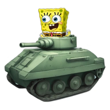 SpongeBob in a tank sticker