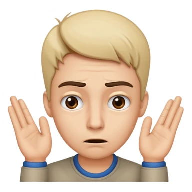 Person leaning forward with one hand behind their ear, eyebrows raised, confused face, as if saying "What? sticker