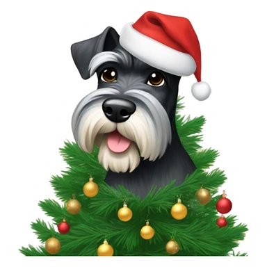 Schnauzer Christmas tree sticker