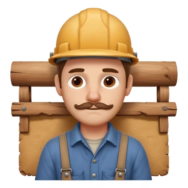 rustic carpenter portrait, head and shoulders only, wood dust on shoulders, rolled-up shirt collar, calm craftsman expression, warm workshop vibe, 3D cartoon, mobile game icon style, clean background, no text, no watermark
 sticker