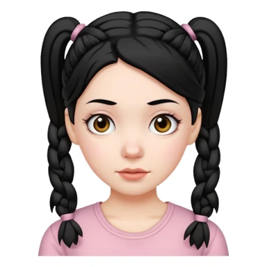 white girl with pig tails haircut black sticker