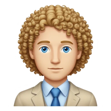 crunchy white guy who works in venture capital, blue eyes, curly hair, late 20s sticker