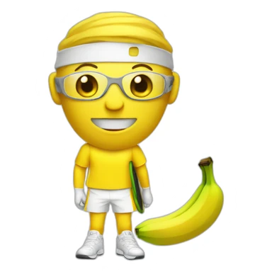 Humanlike Banana in a tennis uniform sticker