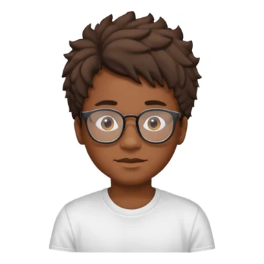 a black boy with a ondulado hair and a white t shirt and lentes  sticker