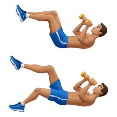 side-view of guy in blue shorts doing decline crunches sticker